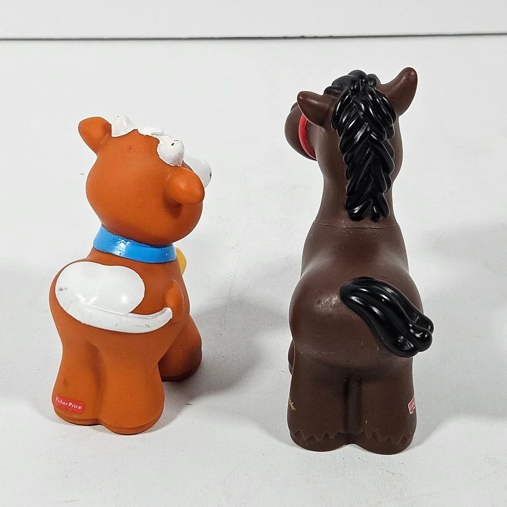 Fisher Price Little People Animal Figure Lot 8pc Zoo Farm Lion Horse Giraffe Pig